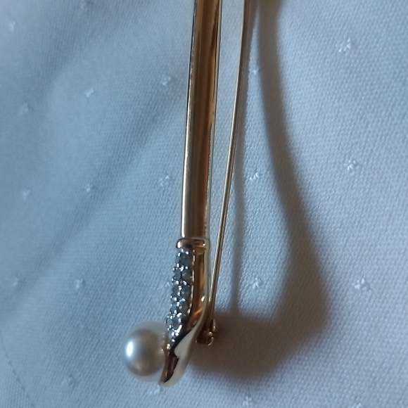 Golf Club Gold Enameled Pen With Pearl - Picture 4 of 5